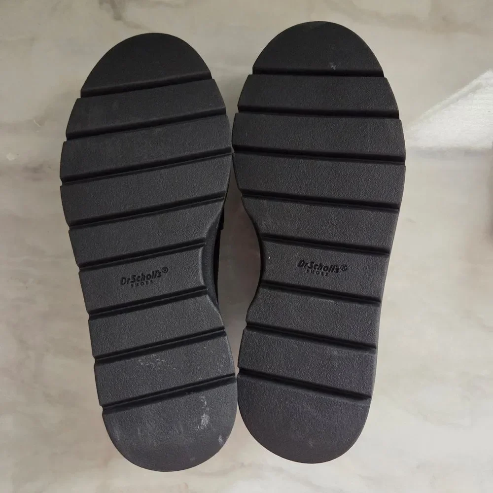 Dr. Scholl's Black Suede Platform Loafers
